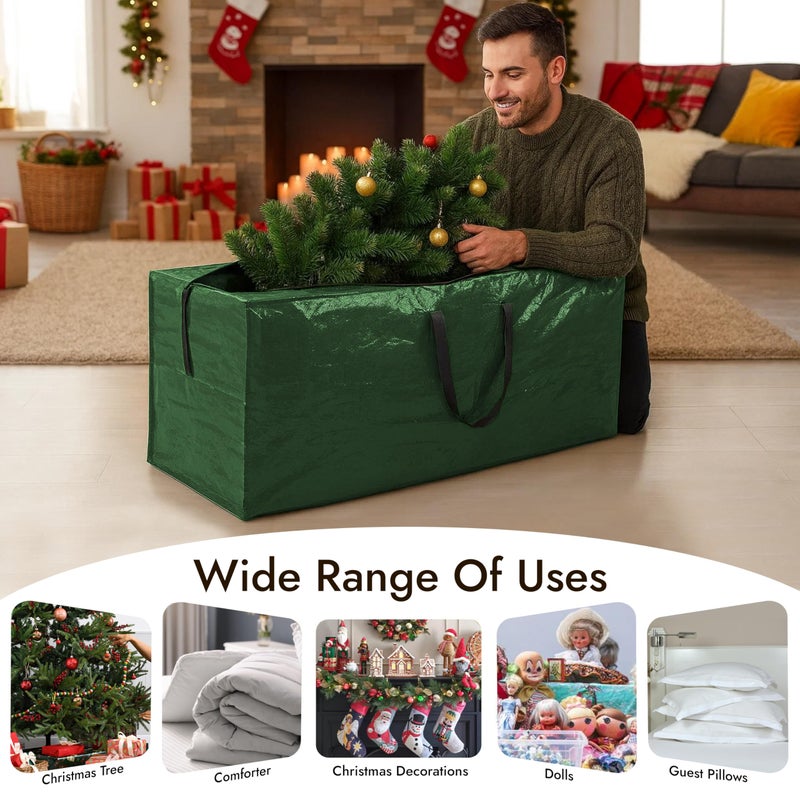 ARSUK NEW 7.5 ft Christmas Tree Storage Bag â€“ Reinforced Heavy Duty Christmas Tree Bag For Artificial Tree â€“ Waterproof with Durable Handles & Zipper â€“ Holiday Xmas Tree Storage Bag (GREEN) - Image 5